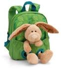 NICI 61743 - Gr&uuml;ner Rucksack mit Pl&uuml;schtier Hase, 2-teilig, Hase:25cm
