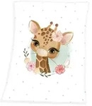 babybest&reg; 1440228014 - Giraffe Microfaserflausch-Decke, 75 x 100 cm, 100% Polyester