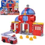 PAW Patrol Fire Rescue - Feuerwehr-Station Spielset mit Geschoss-Abwurf, Licht- und