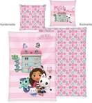 Herding 4438606050 - Bettw&auml;sche Gabbys Dollhouse, Baumwolle/Renforc&eacute;, 80x80/135x200