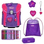 Scout Schulranzen Set Micro Superflash Extreme, Schulranzen Set, 4tlg, Heartbeat