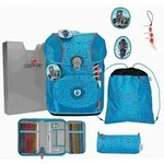 DerDieDas Schulranzen Set ErgoFlex Tiny Superflash, Schulranzen Set, 5tlg, Blue Ice