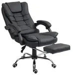 HTI-Living Chefsessel Eddie Schwarz PU Fu&szlig;st&uuml;tze/Massagef