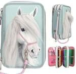 Miss Melody 3 Fach Federtasche mit Pferdekopf Applikation