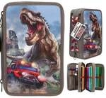 Dino World 3 Fach Federtasche NEW WORLD