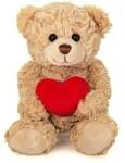 Teddy Hermann 91331 - Teddy mit Herz, beige, Pl&uuml;sch, 20 cm