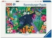 Erwachsenenpuzzle 3000 Teile - Panther im bl&uuml;henden Dschungel