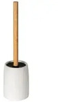 WC-Garnitur Mod. Altavalle, wei&szlig;, polyresin, bambus, 38.5x10.5 cm, schwarzer