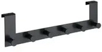 T&uuml;rgarderobe Mod. Celano Schwarz, 6 Haken, f&uuml;r T&uuml;rfalzst&auml;rken bis 2 cm