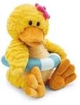 NICI 62898 - Ente Pooline mit Schwimmreifen, 35 cm, Kuscheltier, GREEN