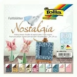 Folia Faltbl&auml;tter NOSTALGIA 80g/m2, 15x15cm, 50 Blatt, 10 Motive sortiert