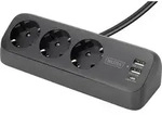 Digitus DA-70625 Tischsteckdose Schwarz Schutzkontakt 1St.