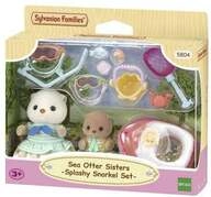 Sylvanian Families 5804 - Sea Otter Sisters Splashy Snorkel Set, Seeotter Schnorchel