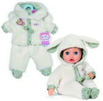 Zapf Creation BABY born Puppenkleidung Schaf Outfit wei&szlig; 43cm