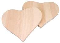 PEBARO FRUE2 - Fr&uuml;hst&uuml;cksbrettchen Herz, Holz, Herzform, 2 St&uuml;ck, Gr&ouml;&szlig;e