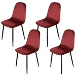 HTI-Living Stuhl Savannah Velvet Rot 4er Set Stuhl Savannah Velvet Rot 4er Set