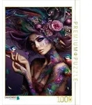 CALVENDO Puzzle Portrait einer Frau mit lilafarbenen organischen Haarschmuck und