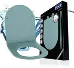 WC Sitz Mod. Galati Blaugrau matt, Toilettendeckel in D-Form mit Absenkautomatik