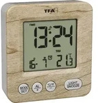 TFA Dostmann 60.2567.08 Funk Wecker Holz, Braun Alarmzeiten 1