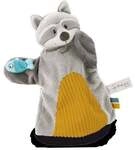 Schmusetuch Handpuppe Waschb&auml;r 2in1 26x25cm auf