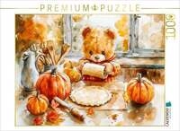 CALVENDO Puzzle Teddy backt K&uuml;rbiskuchen zu Halloween 1000 Teile Lege-Gr&ouml;&szlig;e