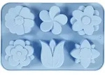 Creativ Company Silikonform, Blumen, H 2,6 cm, L 30 cm, B 21 cm, Lochgr&ouml;&szlig;e...