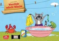Waschb&auml;r w&auml;scht W&auml;sche. Kamishibai Bildkartenset