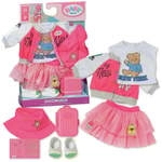 Zapf Creation BABY born Puppenkleidung Reiseoutfit rosa/wei&szlig; 43cm