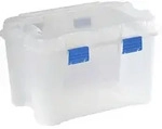 Curver 243696 Aufbewahrungsbox TOTEM Box 60L, transparent / blau Transparent,...