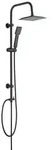 Duschsystem Mod. Quadro Schwarz matt, mit Regendusche und Handbrause
