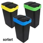 Abfalleimer Schwingdeckeleimer 60 Liter 3fach sortiert