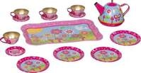 Teeservice aus Blech Funky Flowers