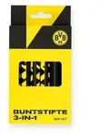 BVB Borussia Dortmund 3-in-1 Buntstifte/Wachsmaler 6er Set mit Anspitzer