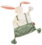 Sigikid 31045 - Schnuffeltuch Hase mit Hosentr&auml;ger, beige/gr&uuml;n, Baumwolle,