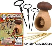 Kastanienset Pilz und Bohrer