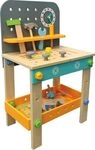 SpielMaus Holz Werkbank 40x26,5x65 cm, 44 Teile