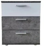 HTI-Living Nachtkonsole Nachtschrank Nina 3 Beton Wei&szlig; Nachtkonsole Nachtschrank