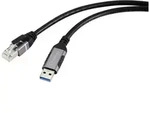 Renkforce USB, Netzwerk Adapterkabel [1x USB 3.2 Gen 1 Stecker A (USB 3.0) - 1x