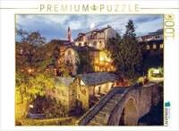 CALVENDO Puzzle Mostar- Blick &uuml;ber die kleine alte Bogenbr&uuml;cke aus Stein 1000...