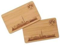 BVB Borussia Dortmund - Fr&uuml;hst&uuml;cksbrettchen aus Holz, 2er Set