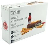 Bratwurst mit Pommes und Ketchup