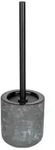 WC-Garnitur Mod. Sacile, grau/schwarz, Keramik, Edelstahl, &Oslash;11.5x38 cm, Betonoptik,
