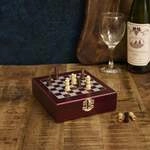 4-teilige Weinkiste mit Schachbrett