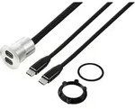 TRU COMPONENTS USB-C&reg; (3.1) 2x Buchse/Stecker 1m Kabel silber TC-13376316 Inhalt: