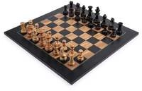 Schachset - Schwarz Olive Deluxe - Feld 50 mm