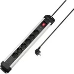 Sygonix SY-6807132 &Uuml;berspannungsschutz-Steckdosenleiste 6fach Schwarz, Silber