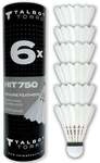 Talbot-Torro 479082 - Badmintonball HIT 750, Naturfederball, 6er-Set, Speed 77, f&uuml;r