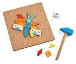 HABA 2013791001 - Hammer-Nagelspiel Geo-Formen, 60-teilig, Lernspiel