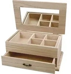 Creativ Company Schmuckk&auml;stchen aus Holz, Gr&ouml;&szlig;e 27x17x12 cm, 1 Stk