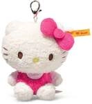 Steiff 024818 - Hello Kitty Anh&auml;nger, wei&szlig;/pink, Pl&uuml;sch, 10 cm